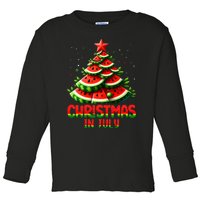 Christmas In July Watermelon Tree Summer Toddler Long Sleeve Shirt