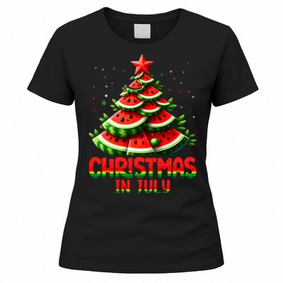 Christmas In July Watermelon Tree Summer Women's T-Shirt