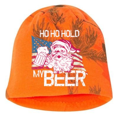 Christmas in July - Santa Ho Ho Hold My Beer - Funny Gift Kati - Camo Knit Beanie