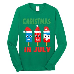 Christmas In July Ice Pops In Santa Hat Cute Long Sleeve Shirt