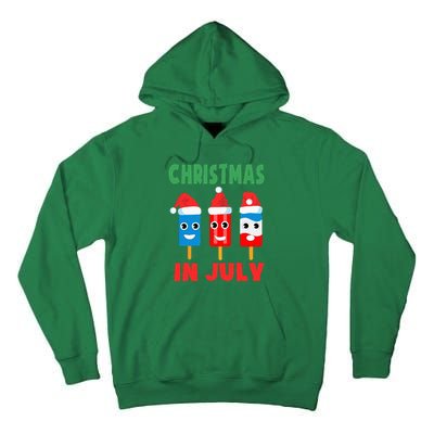 Christmas In July Ice Pops In Santa Hat Cute Tall Hoodie