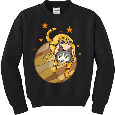 Cat In Jupiter Kids Sweatshirt