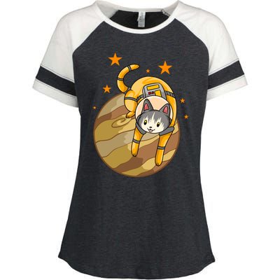 Cat In Jupiter Enza Ladies Jersey Colorblock Tee