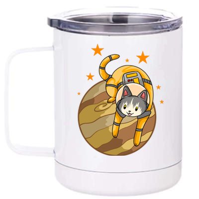 Cat In Jupiter 12 oz Stainless Steel Tumbler Cup