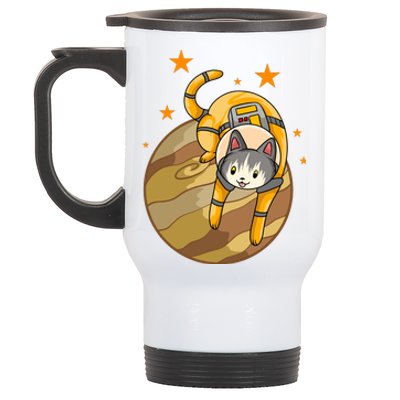 Cat In Jupiter Stainless Steel Travel Mug