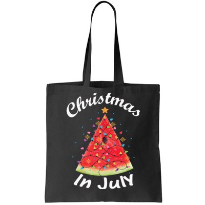 Christmas In July Summer Design Melon Christmas Tree Summer Tote Bag