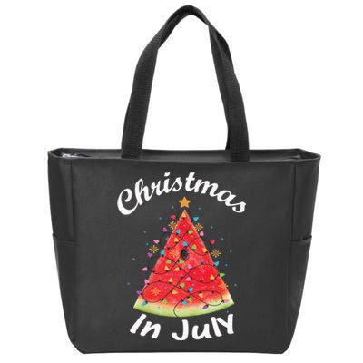 Christmas In July Summer Design Melon Christmas Tree Summer Zip Tote Bag