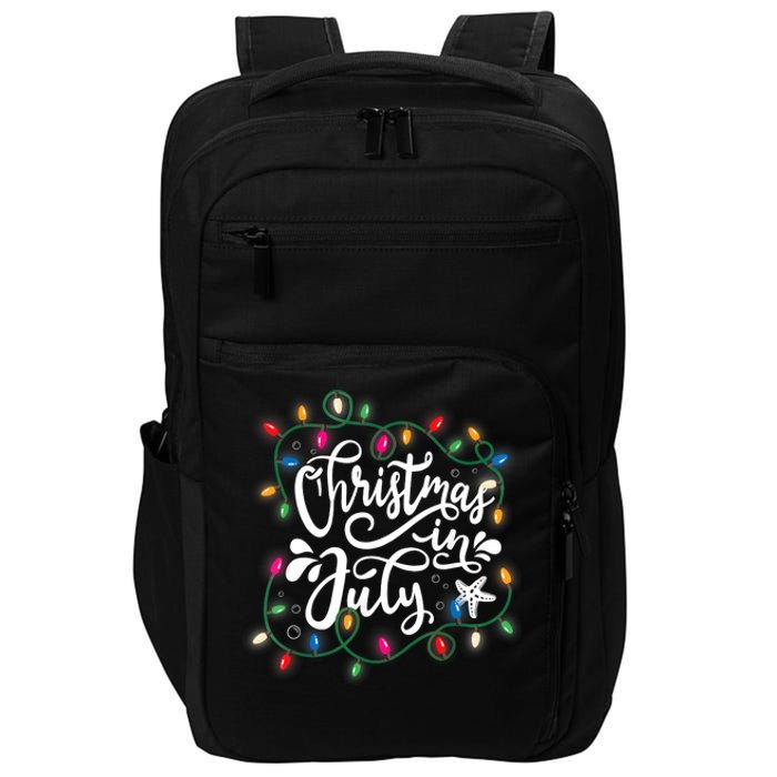 Christmas In July Lights Funny Summer Xmas Men Women Kids Impact Tech Backpack