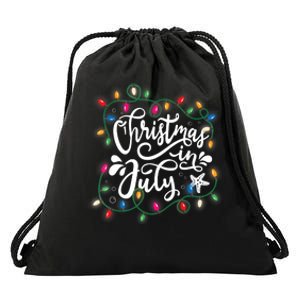 Christmas In July Lights Funny Summer Xmas Men Women Kids Drawstring Bag