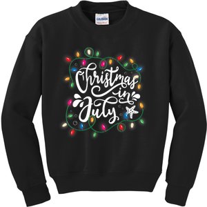 Christmas In July Lights Funny Summer Xmas Men Women Kids Kids Sweatshirt