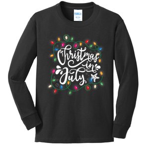 Christmas In July Lights Funny Summer Xmas Men Women Kids Kids Long Sleeve Shirt