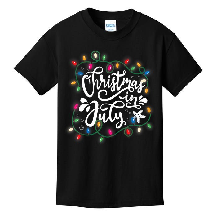 Christmas In July Lights Funny Summer Xmas Men Women Kids Kids T-Shirt