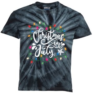 Christmas In July Lights Funny Summer Xmas Men Women Kids Kids Tie-Dye T-Shirt