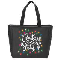 Christmas In July Lights Funny Summer Xmas Men Women Kids Zip Tote Bag