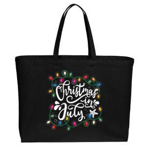 Christmas In July Lights Funny Summer Xmas Men Women Kids Cotton Canvas Jumbo Tote