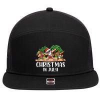 Christmas In July Dabbing Santa Squad 7 Panel Mesh Trucker Snapback Hat