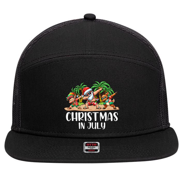 Christmas In July Dabbing Santa Squad 7 Panel Mesh Trucker Snapback Hat