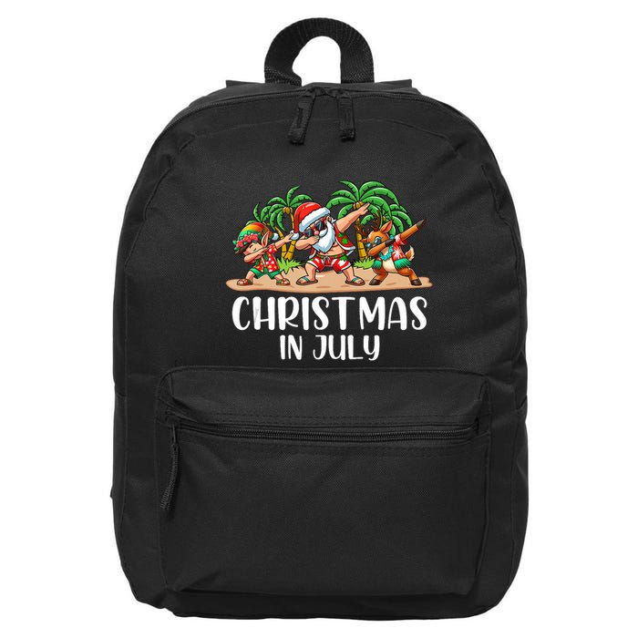 Christmas In July Dabbing Santa Squad 16 in Basic Backpack