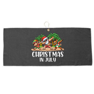 Christmas In July Dabbing Santa Squad Large Microfiber Waffle Golf Towel