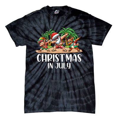 Christmas In July Dabbing Santa Squad Tie-Dye T-Shirt