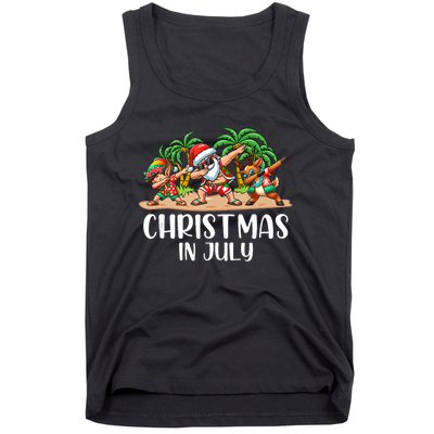 Christmas In July Dabbing Santa Squad Tank Top