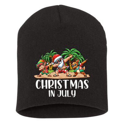 Christmas In July Dabbing Santa Squad Short Acrylic Beanie