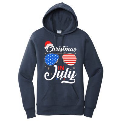 Christmas In July Funny 4th Of July Beach Summer Christmas Women's Pullover Hoodie