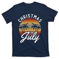 Christmas In July Retro Tropical Beach Summer Hawaii Surfer T-Shirt