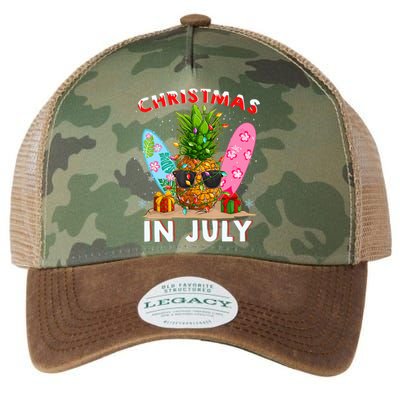 Christmas In July Pineapple Surf Santa Summer Tree Legacy Tie Dye Trucker Hat