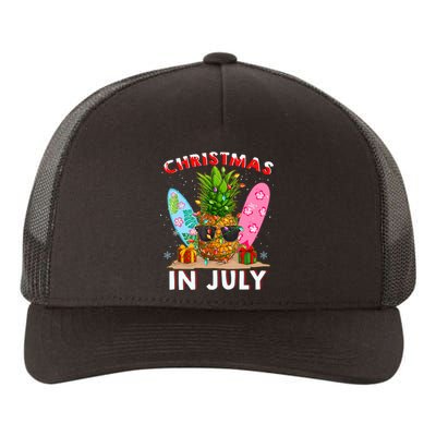 Christmas In July Pineapple Surf Santa Summer Tree Yupoong Adult 5-Panel Trucker Hat