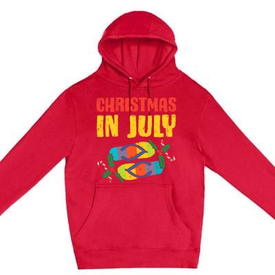 Christmas In July Flip Flops Summer Beach Xmas Premium Pullover Hoodie