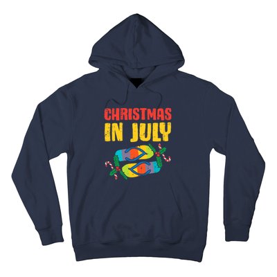 Christmas In July Flip Flops Summer Beach Xmas Hoodie