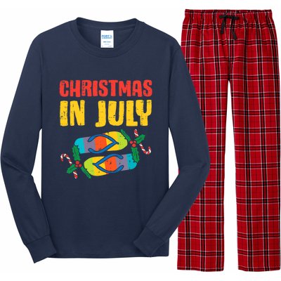 Christmas In July Flip Flops Summer Beach Xmas Long Sleeve Pajama Set