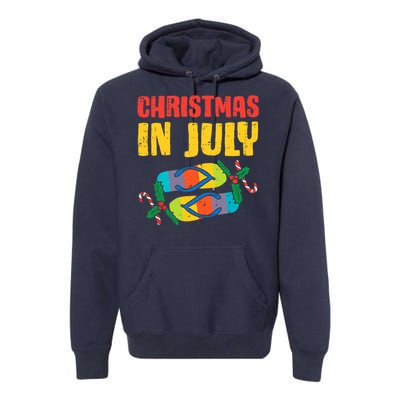 Christmas In July Flip Flops Summer Beach Xmas Premium Hoodie