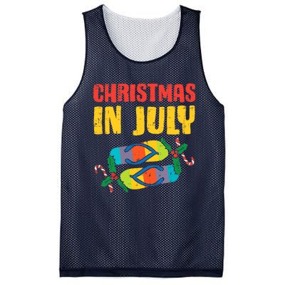 Christmas In July Flip Flops Summer Beach Xmas Mesh Reversible Basketball Jersey Tank