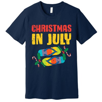 Christmas In July Flip Flops Summer Beach Xmas Premium T-Shirt