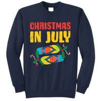 Christmas In July Flip Flops Summer Beach Xmas Tall Sweatshirt