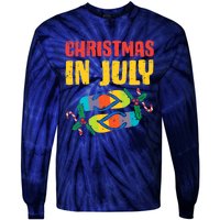 Christmas In July Flip Flops Summer Beach Xmas Tie-Dye Long Sleeve Shirt