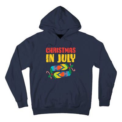 Christmas In July Flip Flops Summer Beach Xmas Tall Hoodie