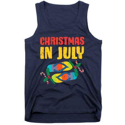 Christmas In July Flip Flops Summer Beach Xmas Tank Top