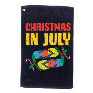 Christmas In July Flip Flops Summer Beach Xmas Platinum Collection Golf Towel