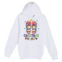 Christmas In July Summer Beach Slipper Christmas Light Premium Pullover Hoodie