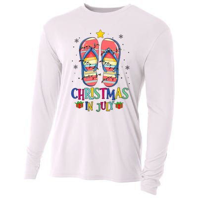 Christmas In July Summer Beach Slipper Christmas Light Cooling Performance Long Sleeve Crew