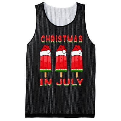 Christmas In July Watermelon Ice Pops Fun Christmas In July Mesh Reversible Basketball Jersey Tank