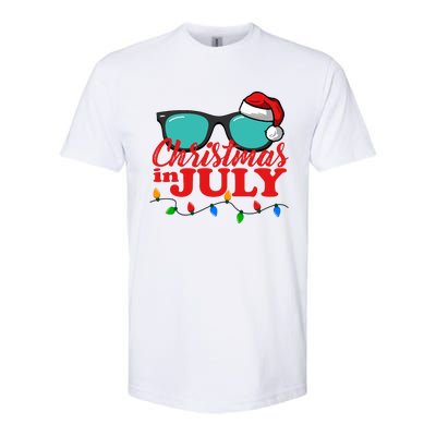 Christmas In July Santa Hat Sunglasses Summer Celebration Softstyle CVC T-Shirt