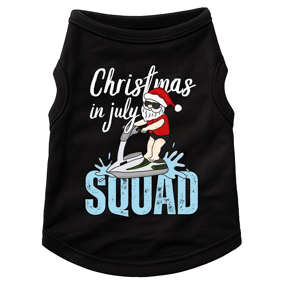 Christmas In July Funny Santa Summer Surf Hawaiian Jet Ski Great Gift Doggie Tank