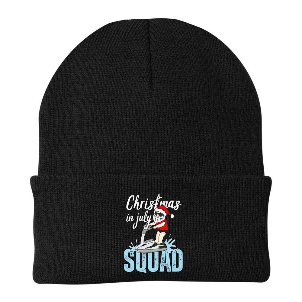 Christmas In July Funny Santa Summer Surf Hawaiian Jet Ski Great Gift Beanie