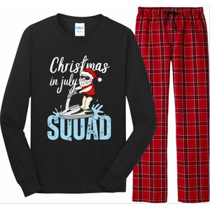 Christmas In July Funny Santa Summer Surf Hawaiian Jet Ski Great Gift Long Sleeve Pajama Set