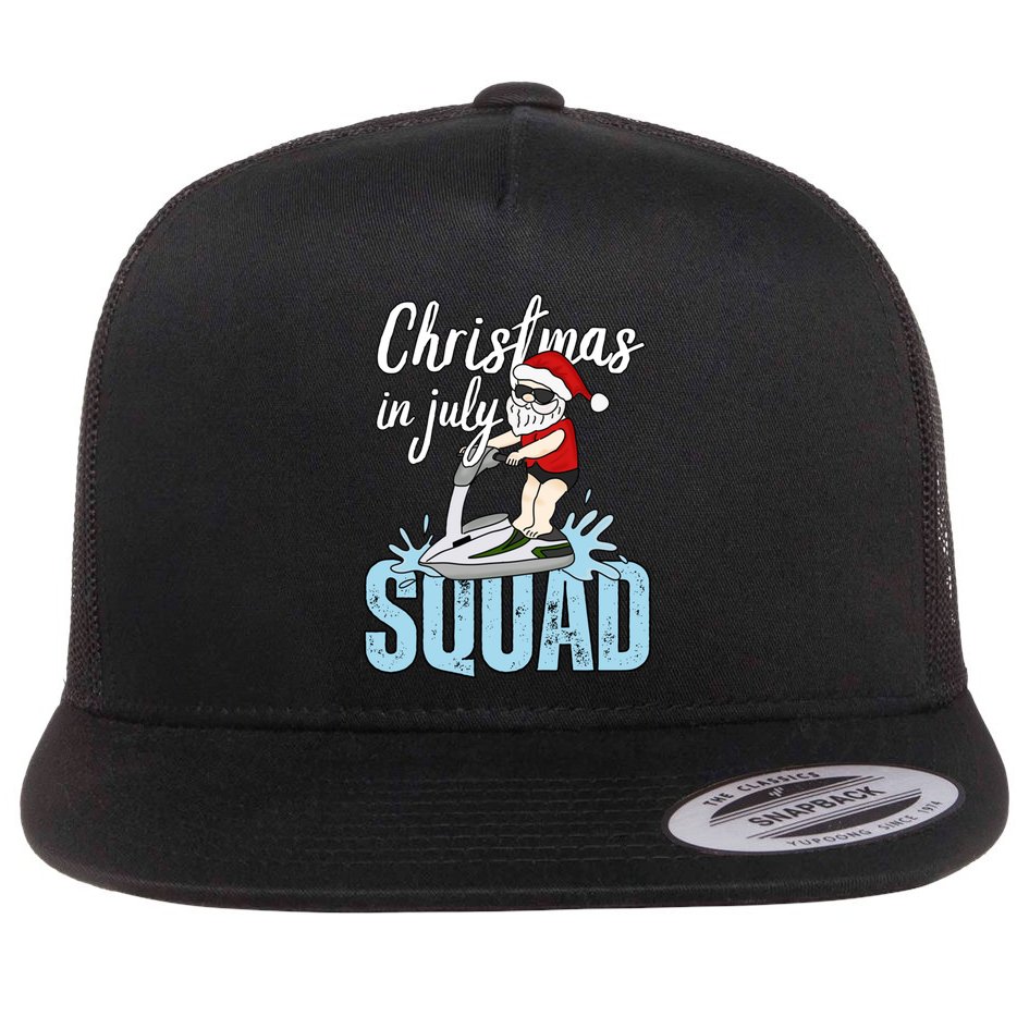 Christmas In July Funny Santa Summer Surf Hawaiian Jet Ski Great Gift Flat Bill Trucker Hat