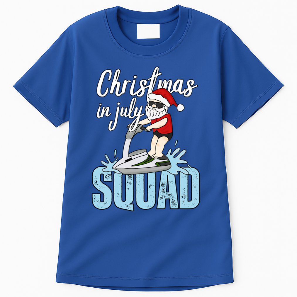 Christmas In July Funny Santa Summer Surf Hawaiian Jet Ski Great Gift Tall T-Shirt